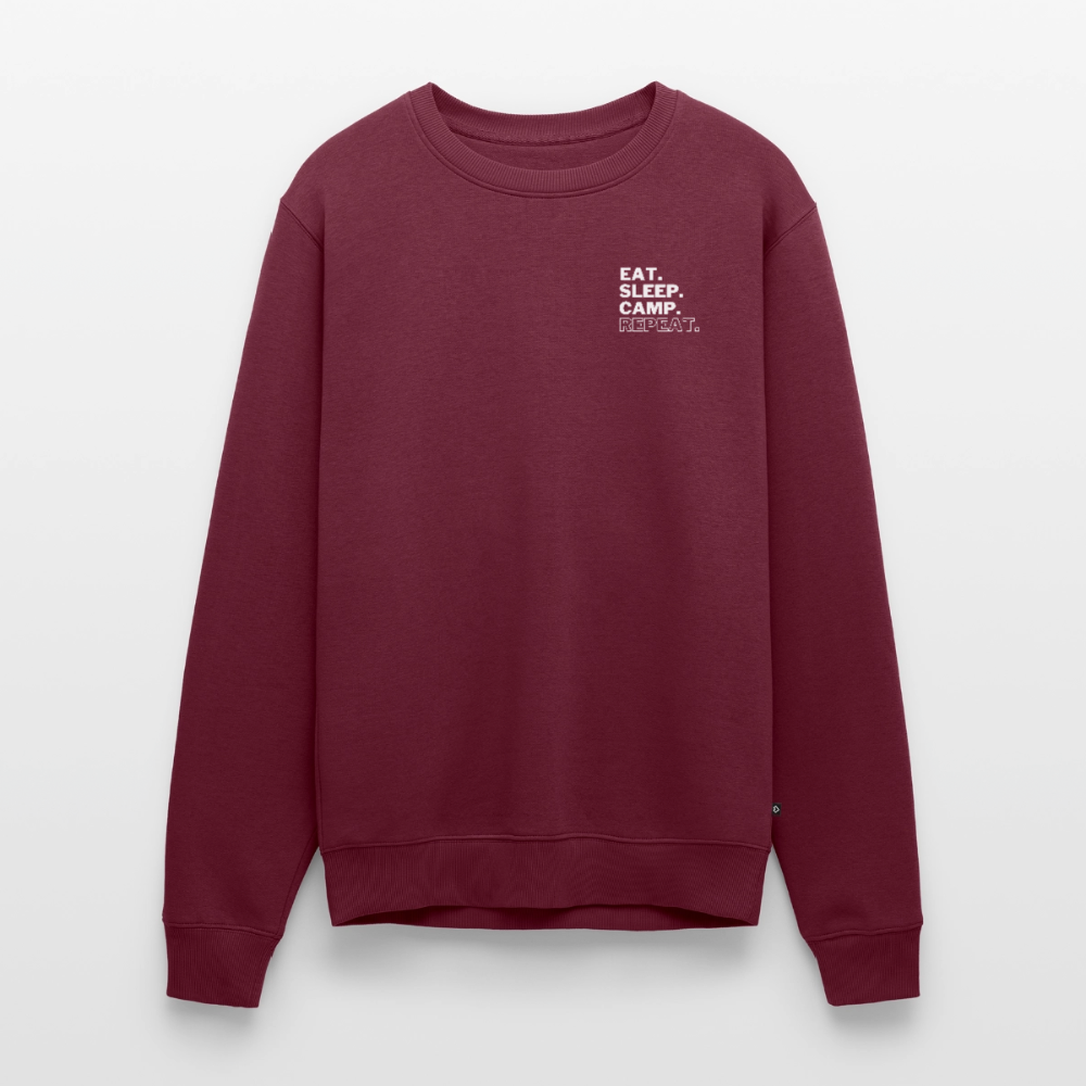 Eat Sleep Camp Repeat - Herren Camping Sweatshirt - Burgunderrot