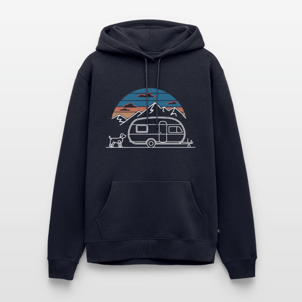 Wohnwagen mit Hund - Herren Camping Hoodie - Navy