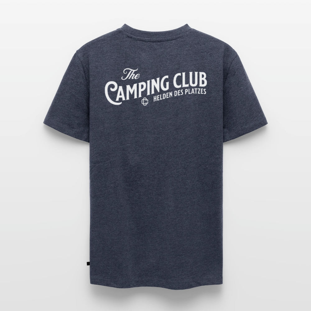 Vintage Camping Club - Herren Camping T-Shirt - Rückendruck - Jeansblau