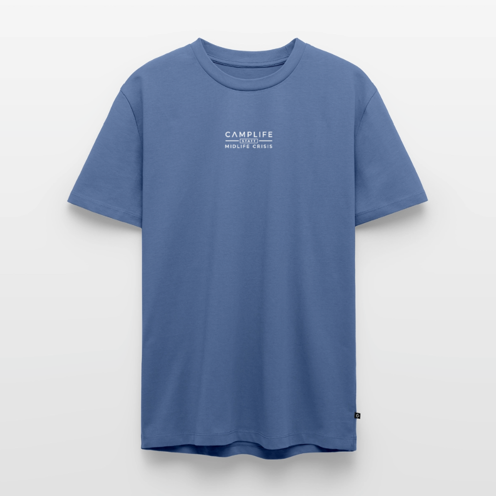 Camplife statt Midlife Crisis - Herren Camping T-Shirt - Taubenblau