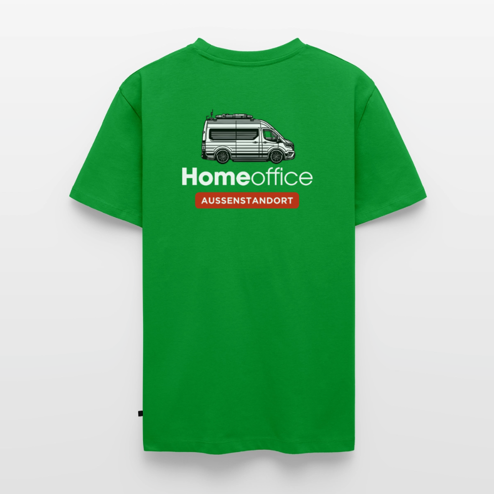 Vanlife Homeoffice - Herren Camping T-Shirt - Rückendruck - Grün