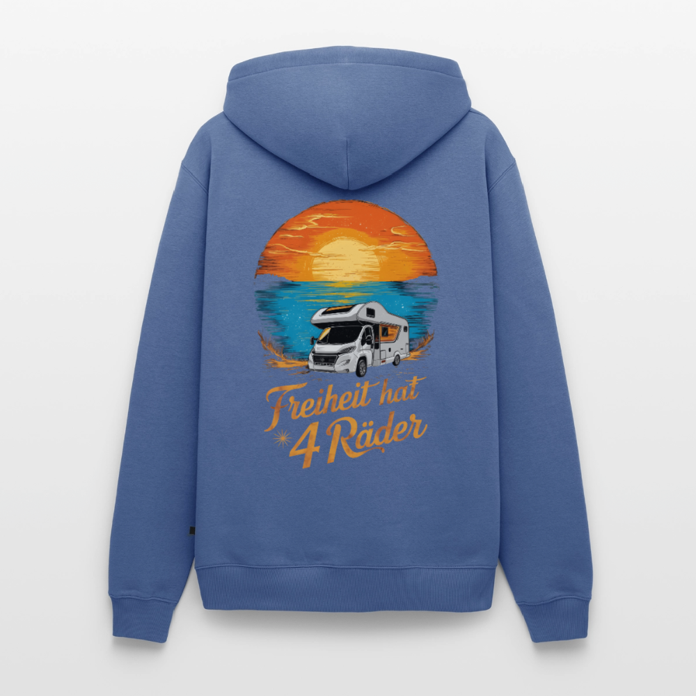 Freiheit hat 4 Räder - Herren Camping Hoodie - Wohnmobil - Taubenblau
