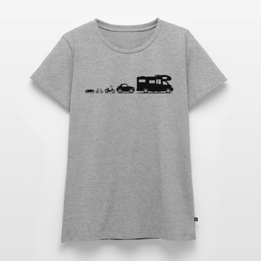 Evolution Wohnmobil - Damen Camping T-Shirt - Grau meliert