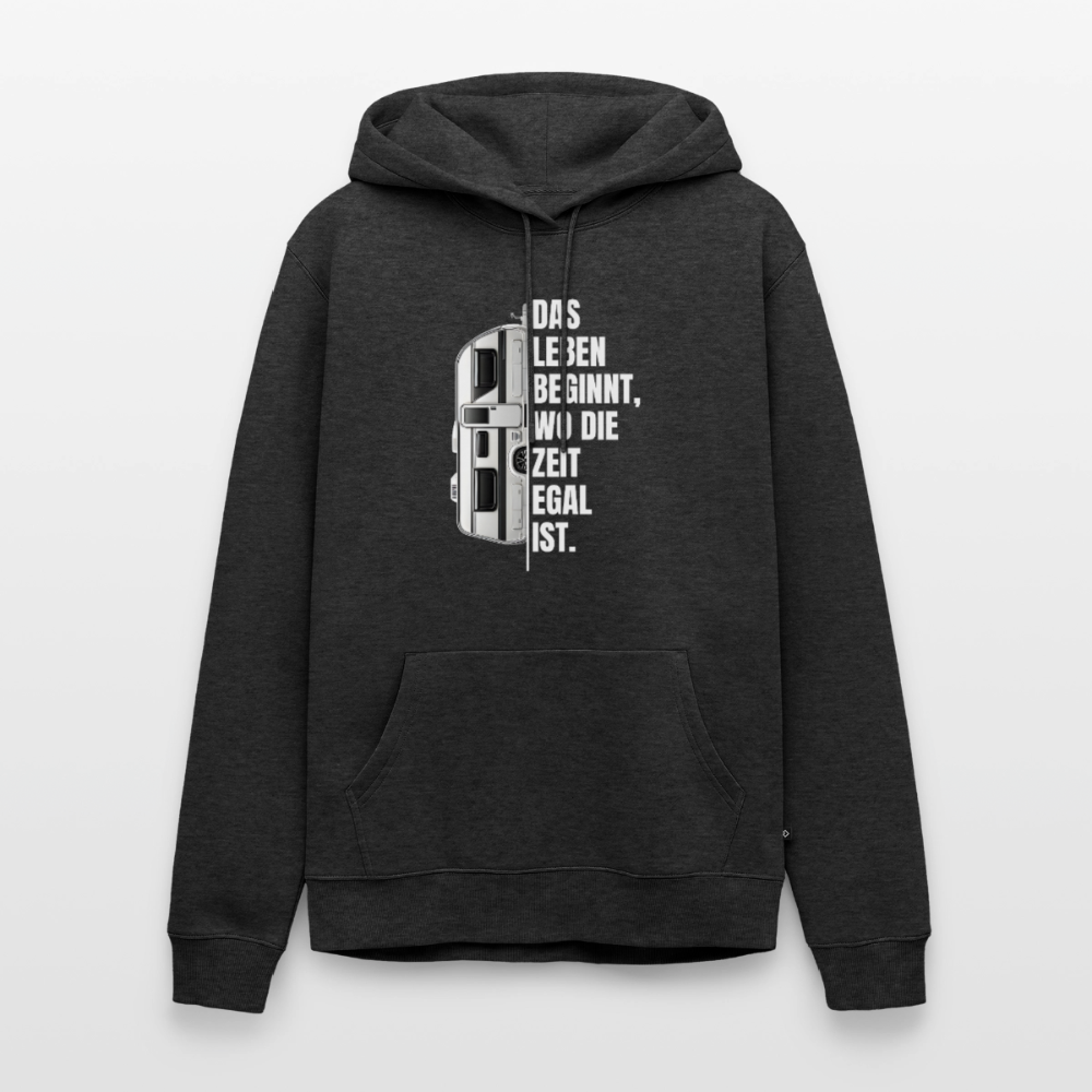 Camping ist Zeitlos - Herren Camping Hoodie - Wohnwagen - Anthrazit meliert