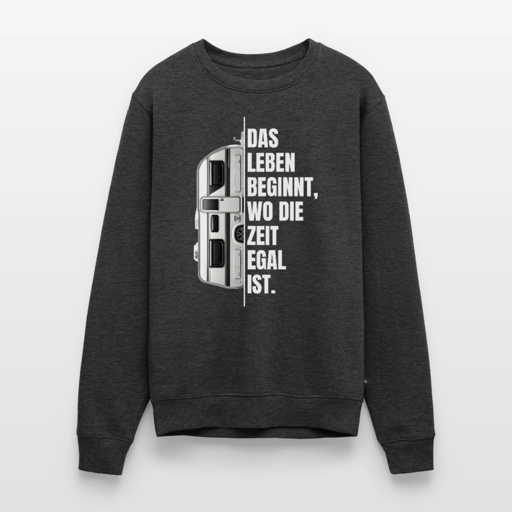 Camping ist Zeitlos - Herren Camping Sweatshirt - Wohnwagen - Anthrazit meliert