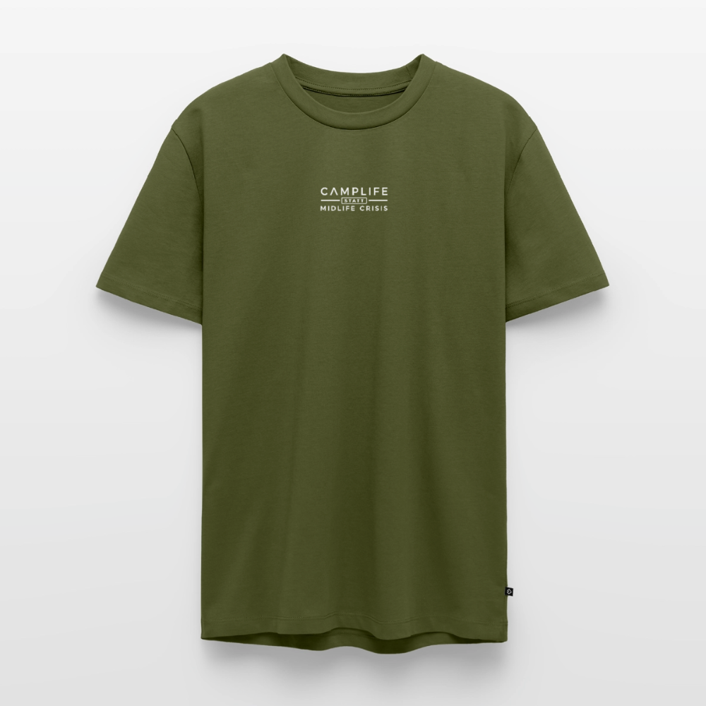 Camplife statt Midlife Crisis - Herren Camping T-Shirt - Khaki
