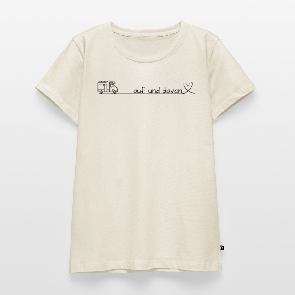 Auf und Davon - Damen Camping T-Shirt - Wohnmobil - Naturweiß