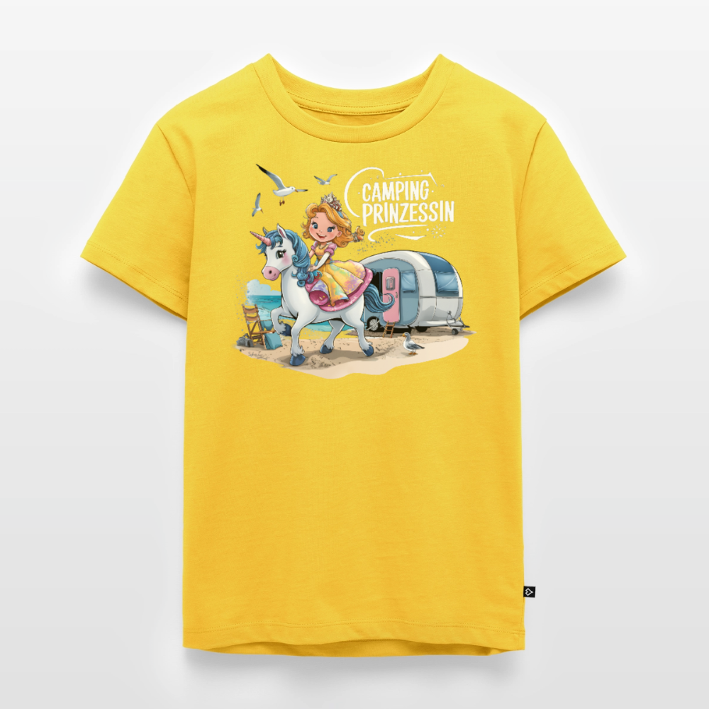 Camping Prinzessin - Kinder Camping T-Shirt - Sonnengelb