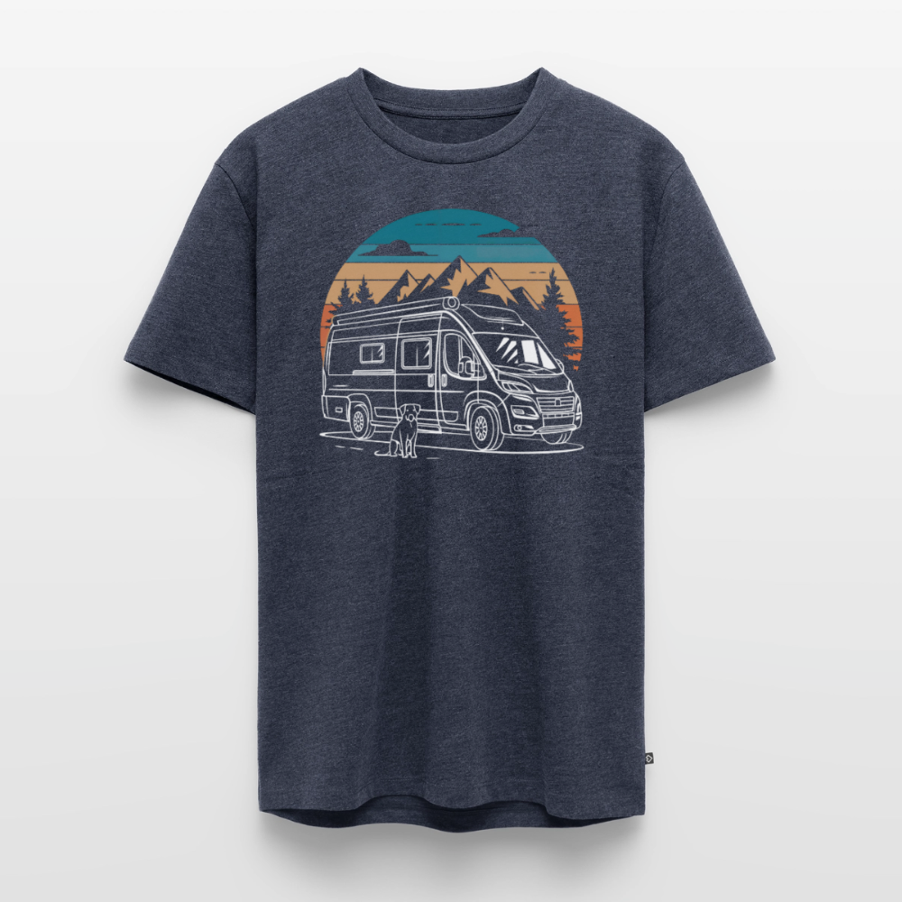 Vanlife mit Hund - Herren Camping T-Shirt - Jeansblau