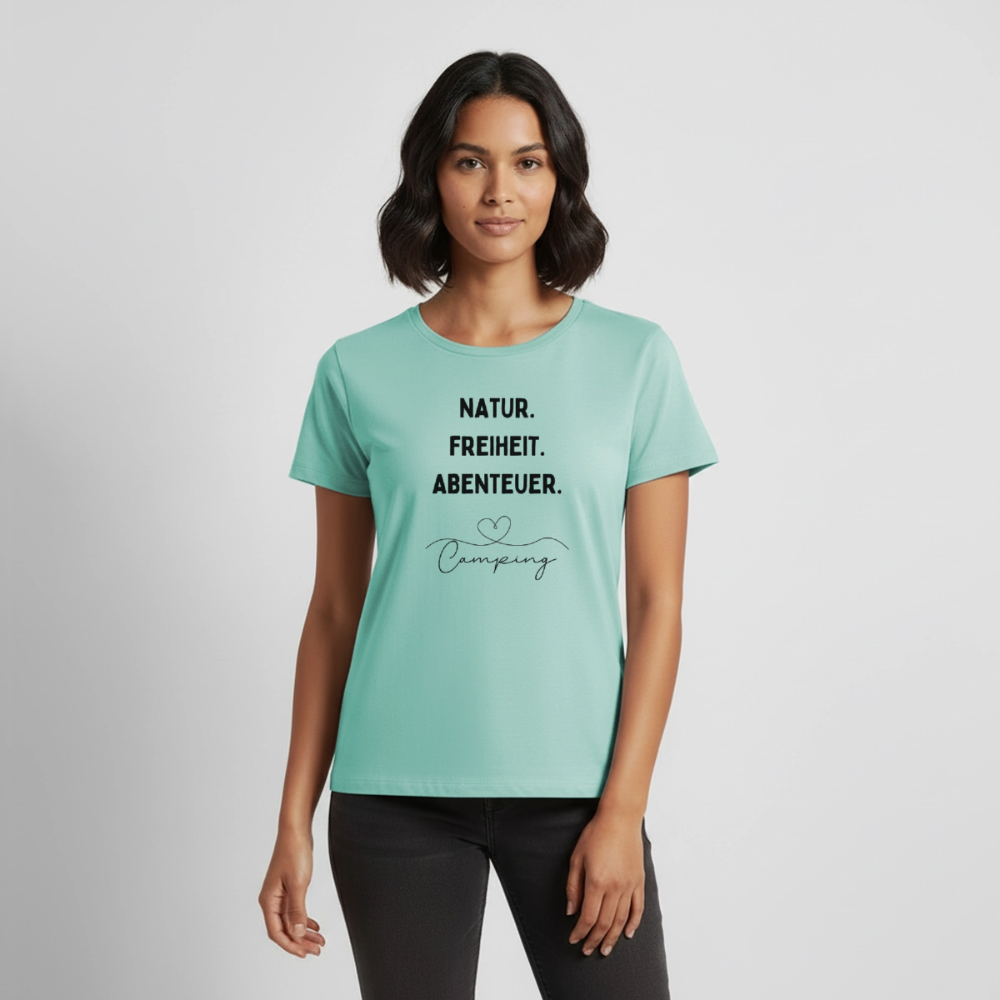 Natur Freiheit Abenteuer - Damen Camping T-Shirt - Mint