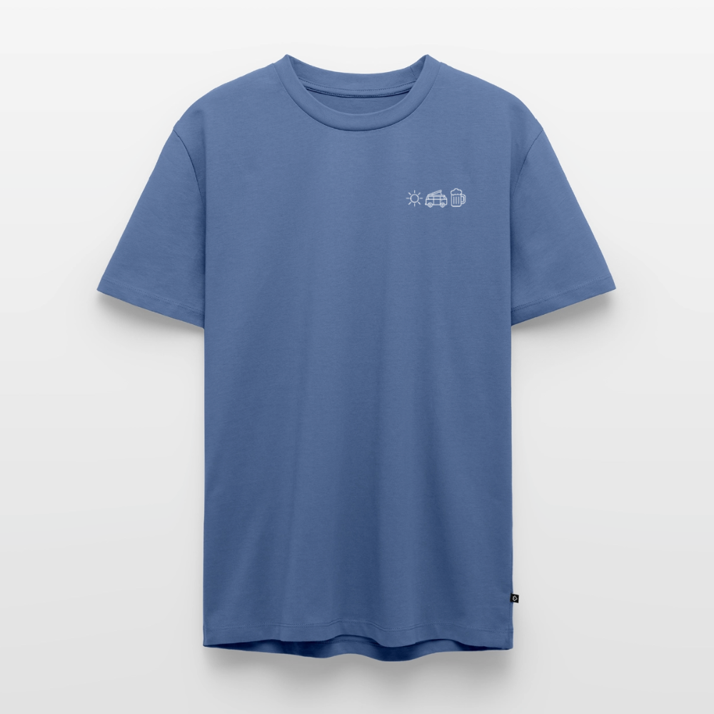 Sonne Bulli Bier - Herren Camping T-Shirt - Taubenblau