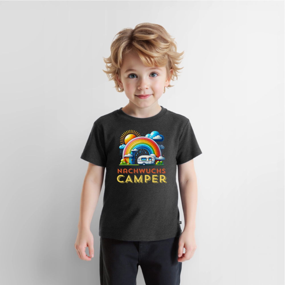 Nachwuchs Camper - Kinder Camping T-Shirt - Anthrazit meliert