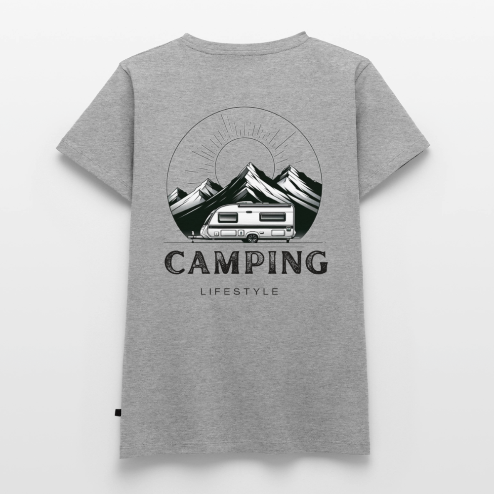 Camping Lifestyle - Damen Camping T-Shirt - Grau meliert