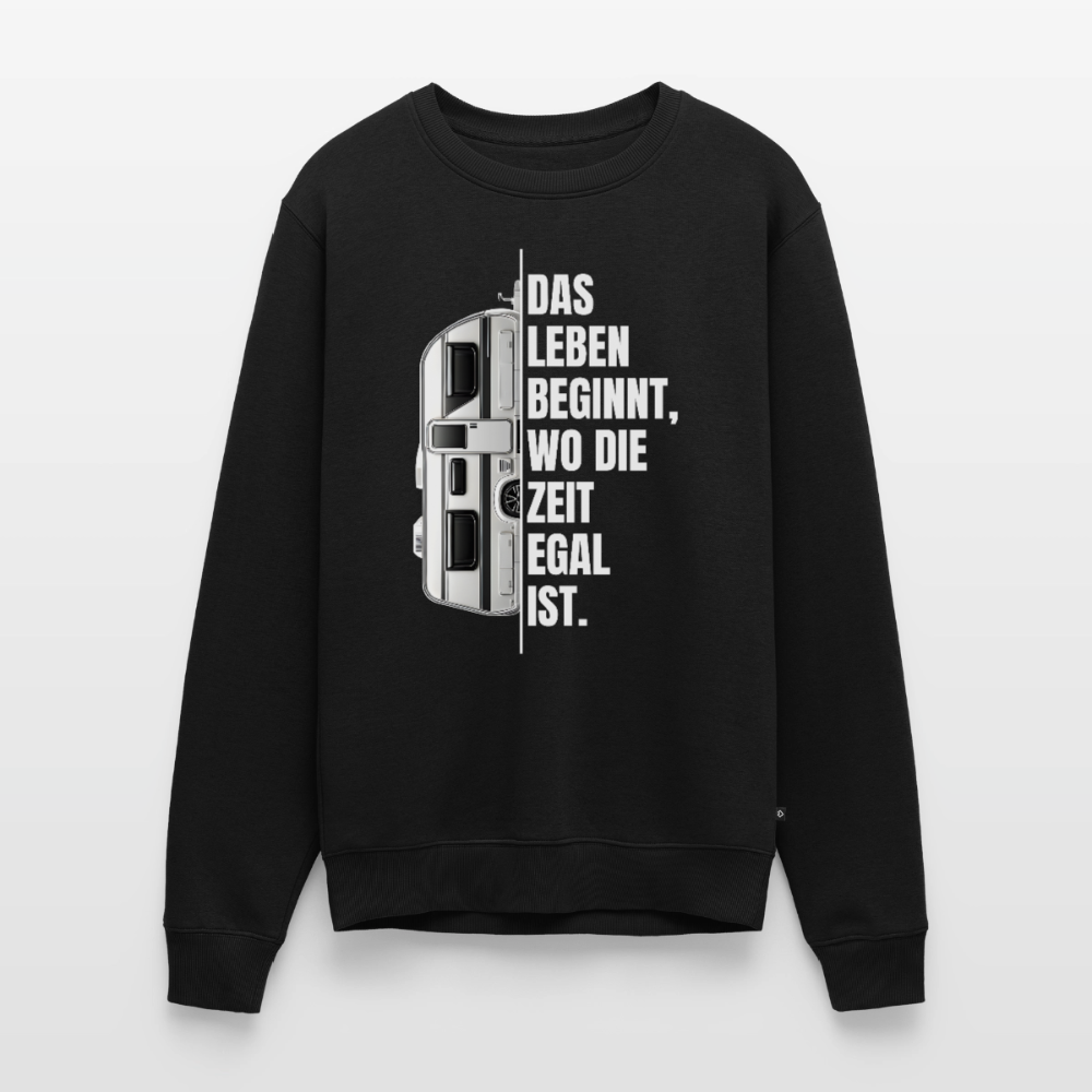 Camping ist Zeitlos - Herren Camping Sweatshirt - Wohnwagen - Schwarz