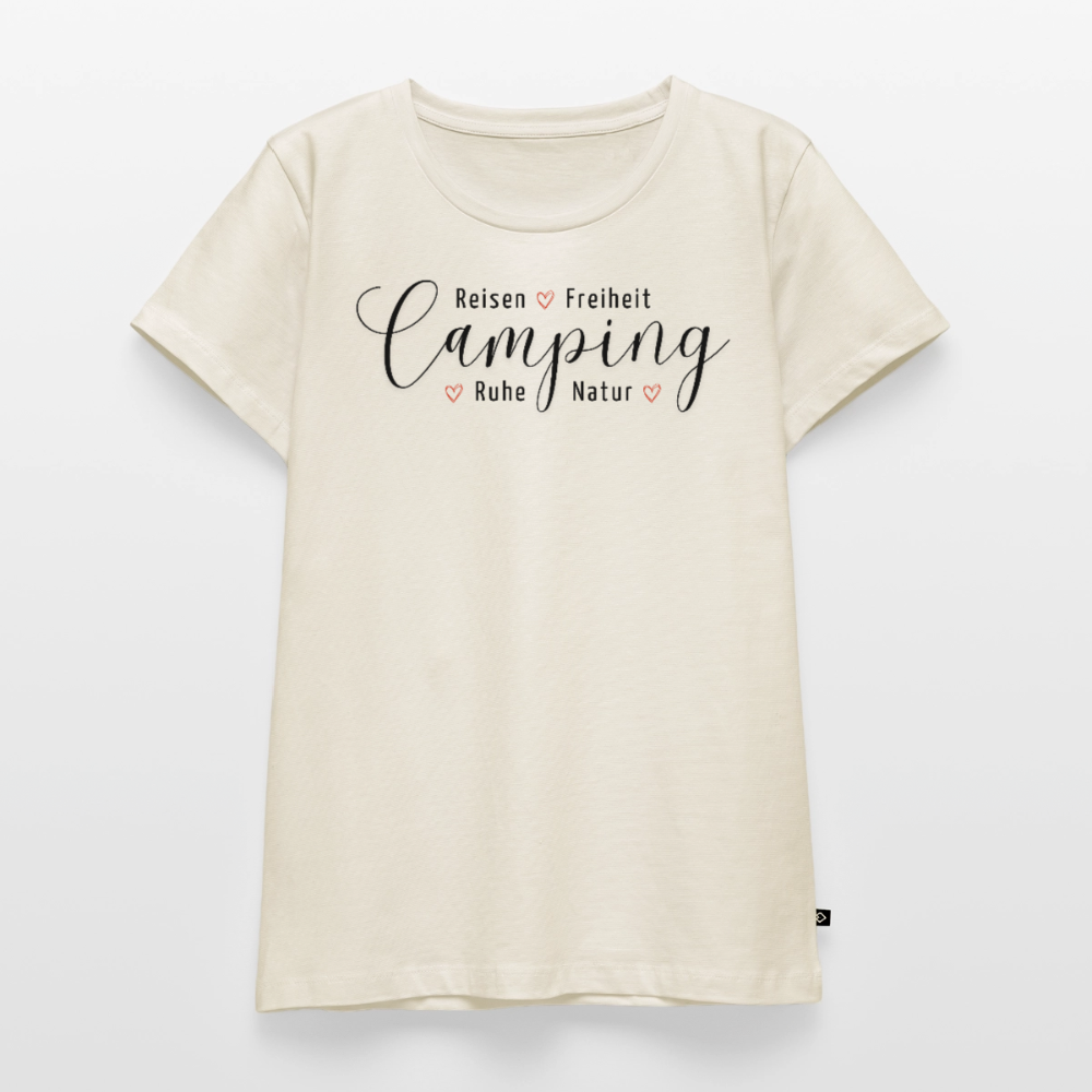 Camping Lifestyle Liebe - Damen Camping T-Shirt - Naturweiß