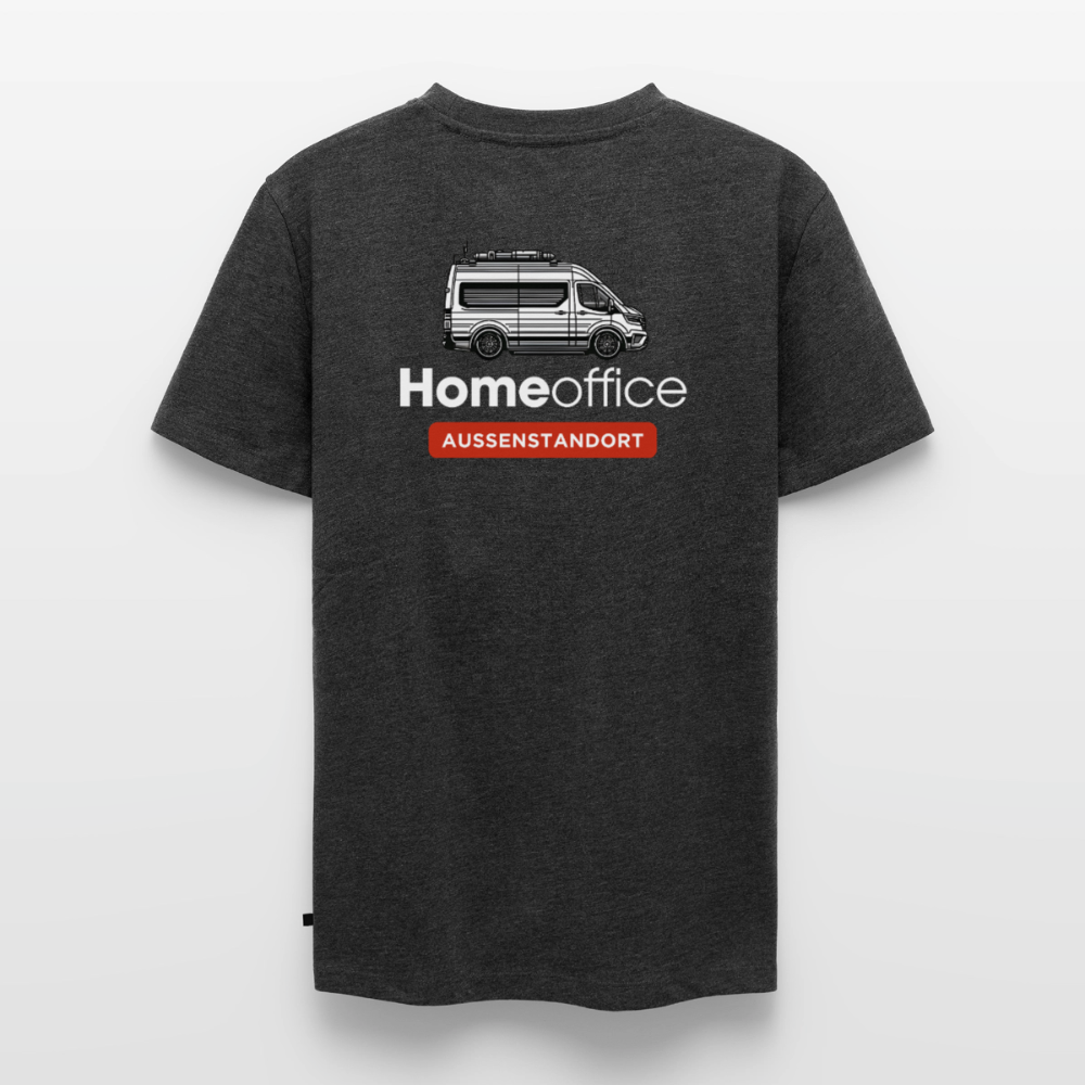Vanlife Homeoffice - Herren Camping T-Shirt - Rückendruck - Anthrazit meliert