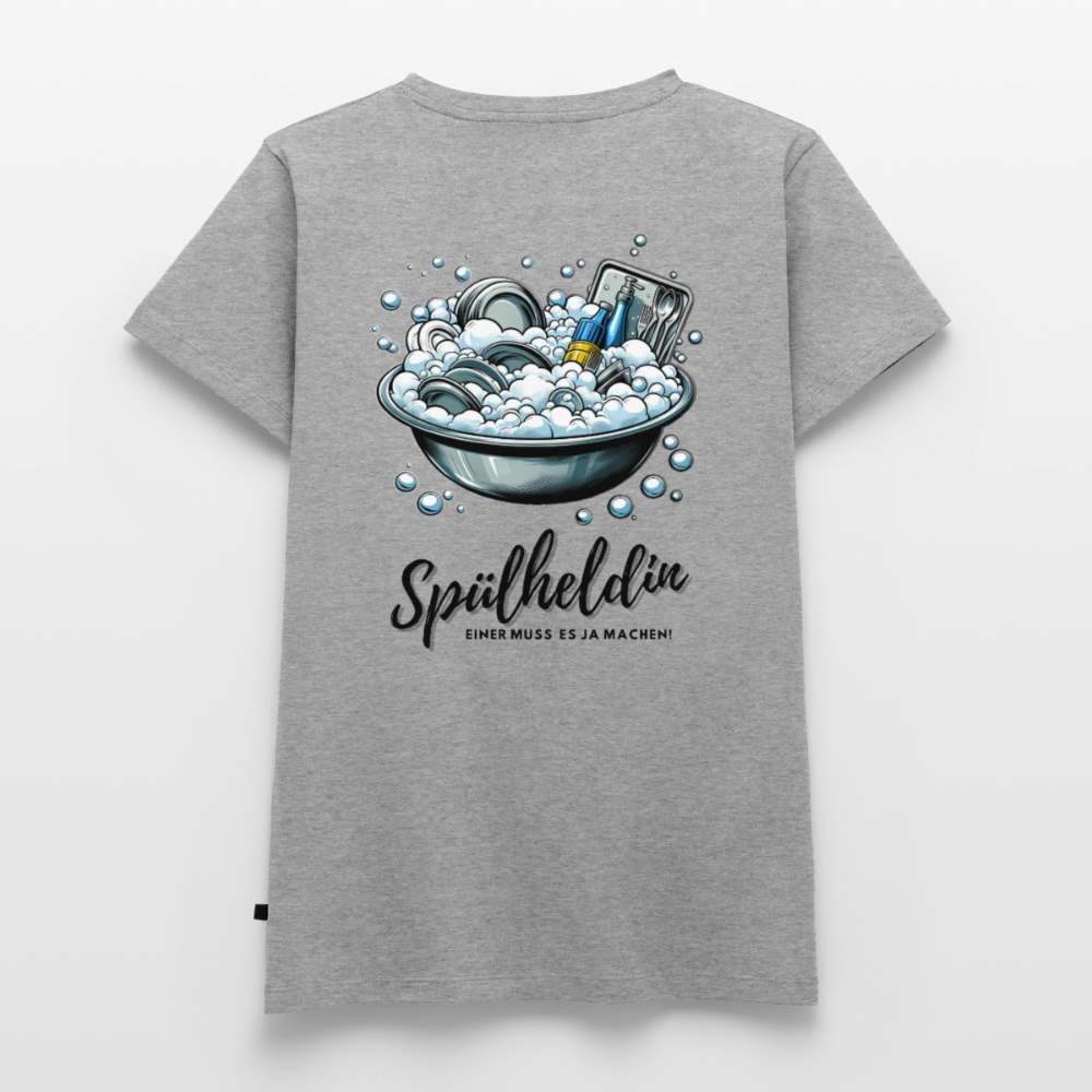Spülheldin - Damen Camping T-Shirt - Grau meliert