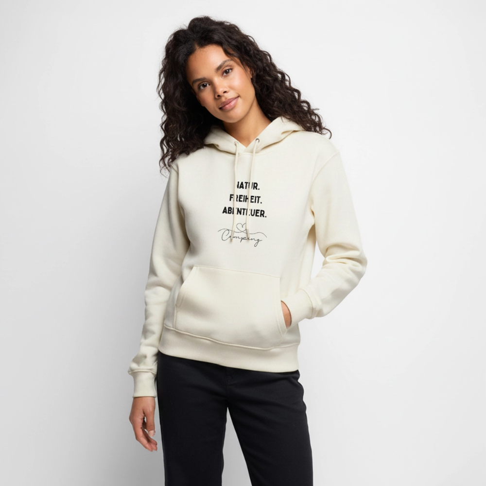 Natur Freiheit Abenteuer - Damen Camping Hoodie - Naturweiß