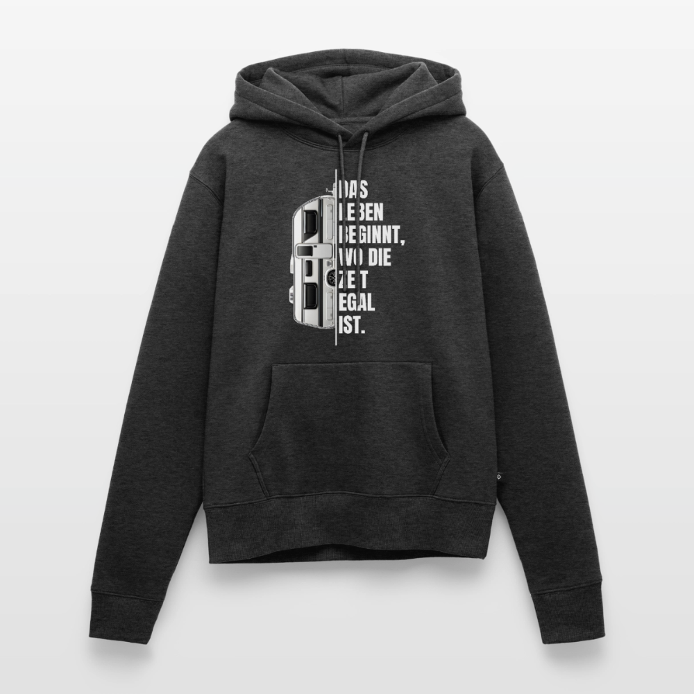 SPOD - Camping ist Zeitlos - Damen Camping Hoodie - Wohnwagen - Anthrazit meliert