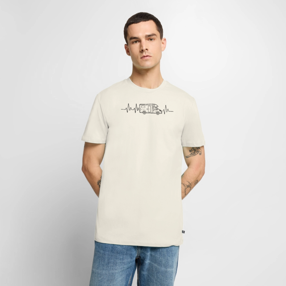 Herzschlag EKG Wohnmobil - Herren Camping T-Shirt - Naturweiß