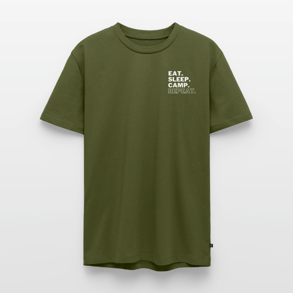 Eat Sleep Camp Repeat - Herren Camping T-Shirt - Khaki