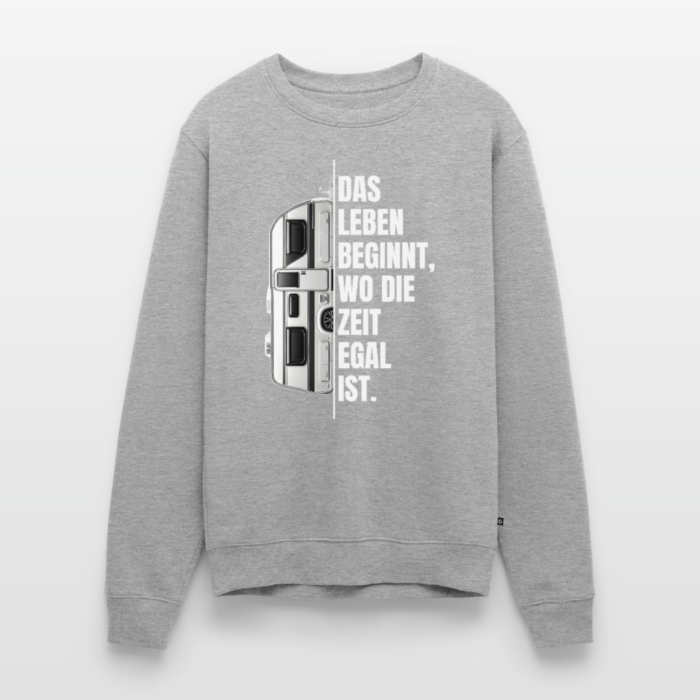 Camping ist Zeitlos - Herren Camping Sweatshirt - Wohnwagen - Grau meliert