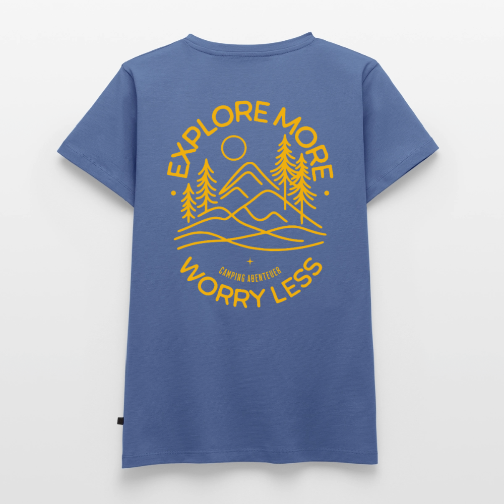 Explore More - Damen Camping T-Shirt - Taubenblau