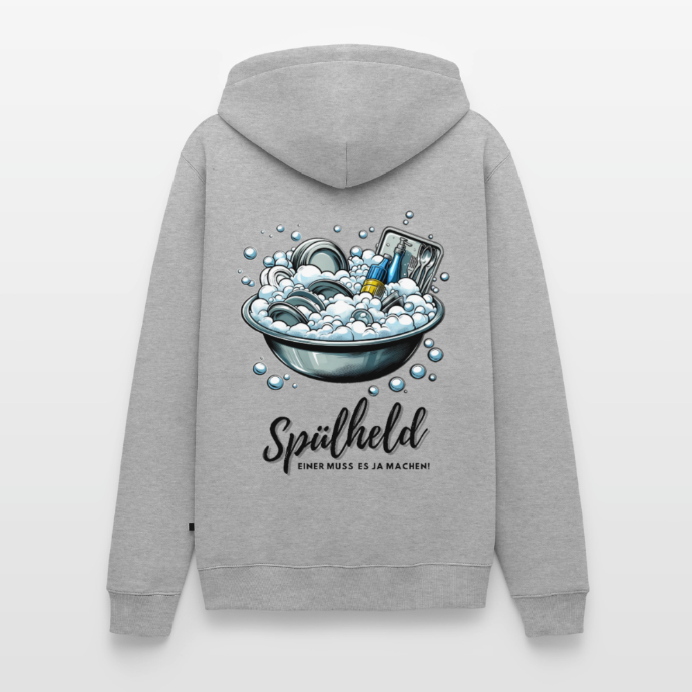 Camping Spülheld - Herren Camping Hoodie - Grau meliert