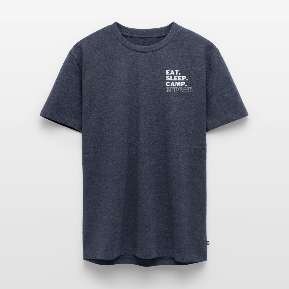 Eat Sleep Camp Repeat - Herren Camping T-Shirt - Jeansblau