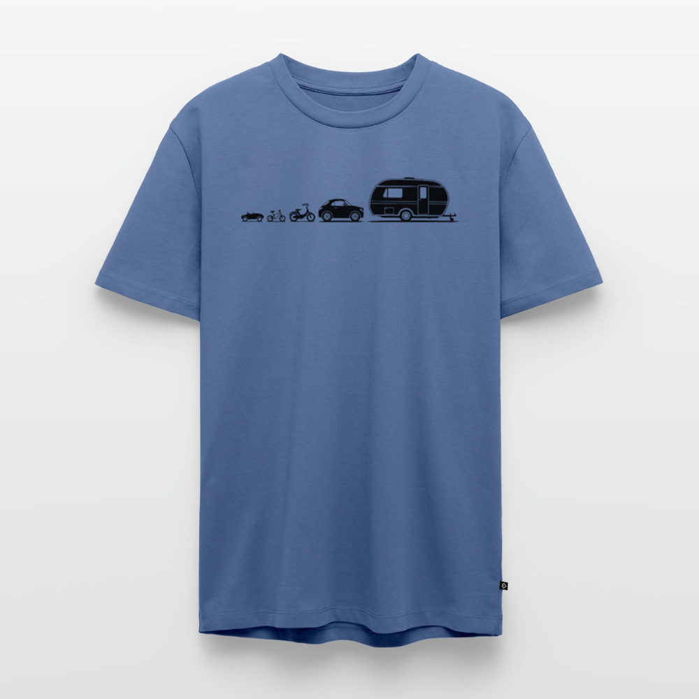Evolution Wohnwagen - Herren Camping T-Shirt - Taubenblau
