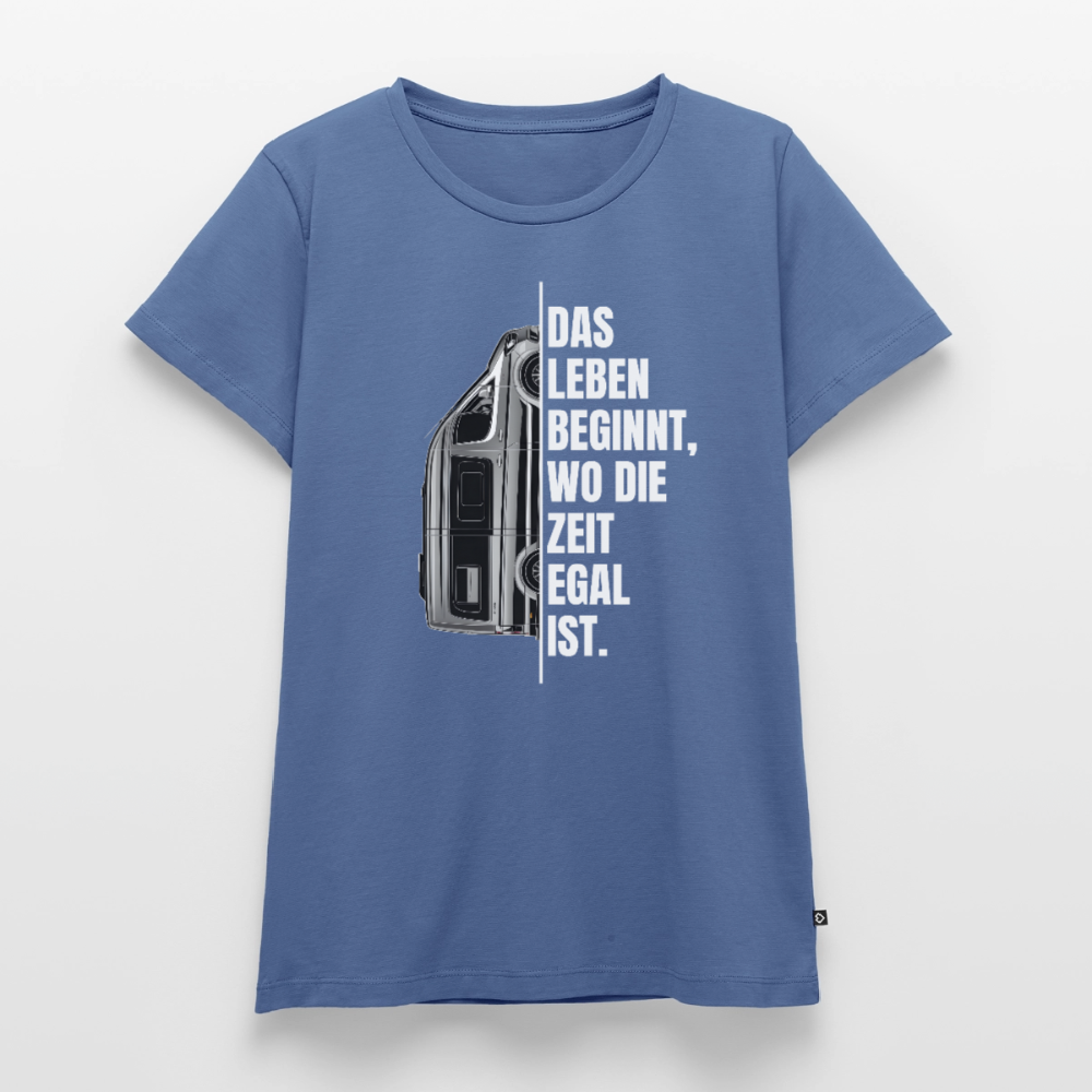 Camping ist Zeitlos - Damen Camping T-Shirt - Vanlife - Taubenblau