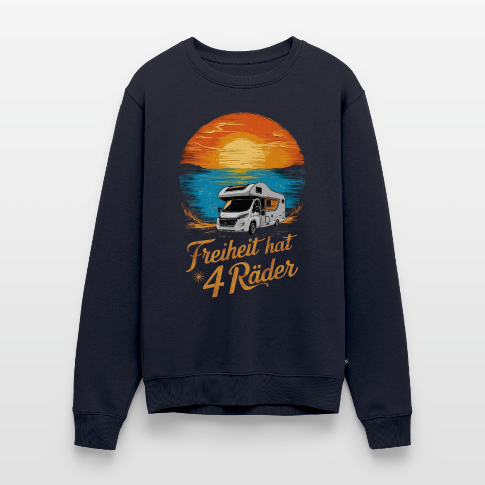 Freiheit hat 4 Räder - Herren Camping Sweatshirt - Wohnmobil - Navy