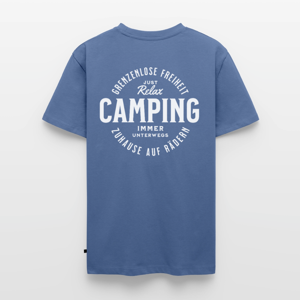 Grenzenlose Freiheit - Herren Camping T-Shirt - Taubenblau