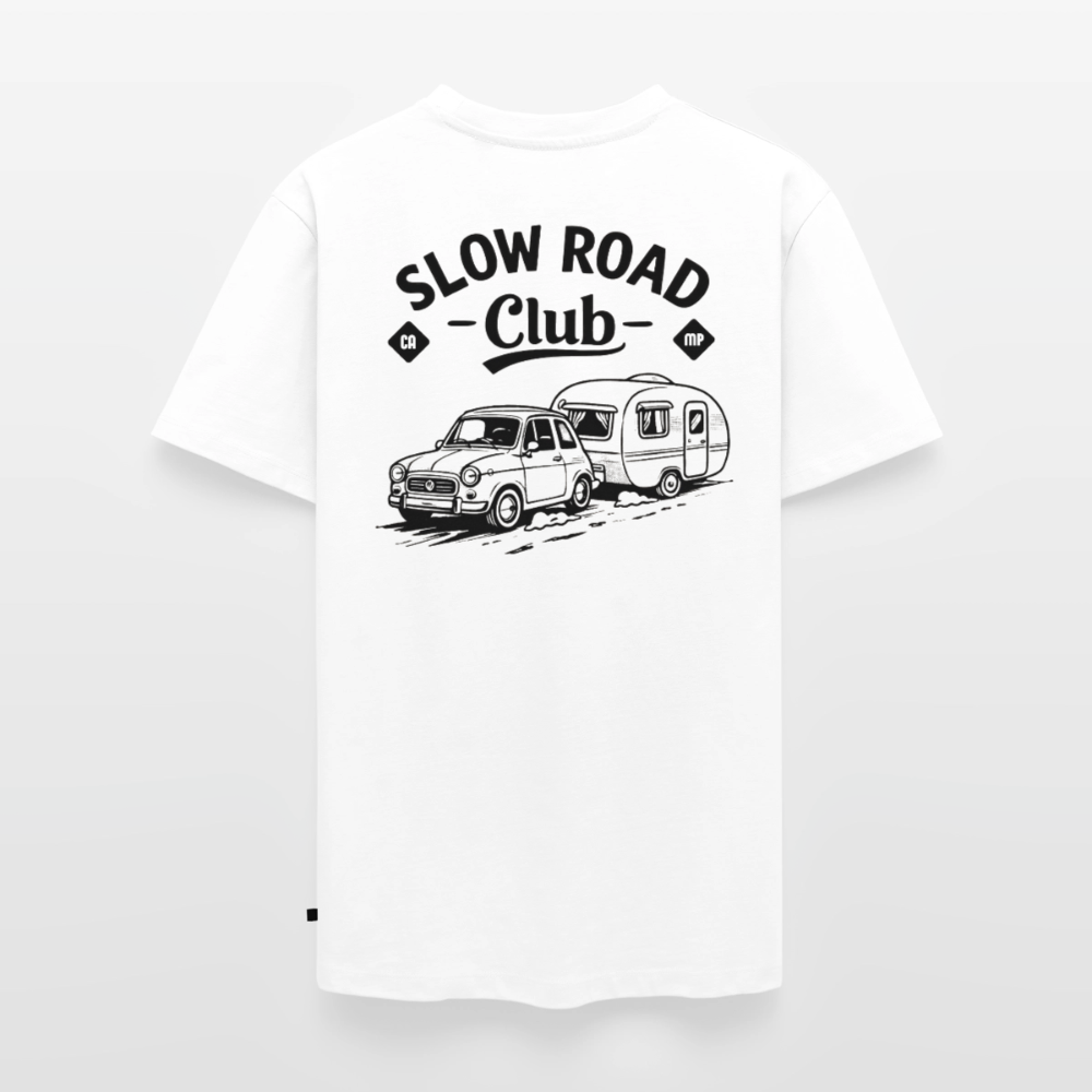 Slow Road Club - Herren Camping T-Shirt - Weiß