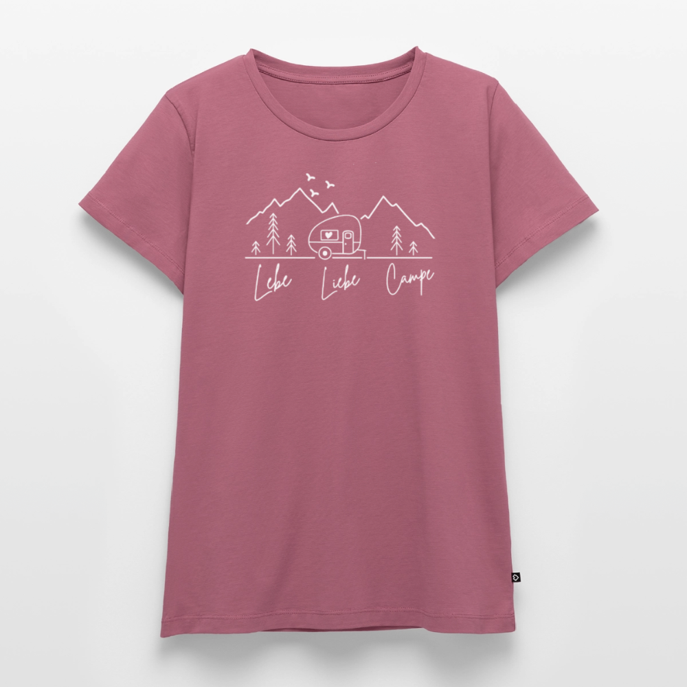 Lebe Liebe Campe - Damen Camping T-Shirt - Mauve
