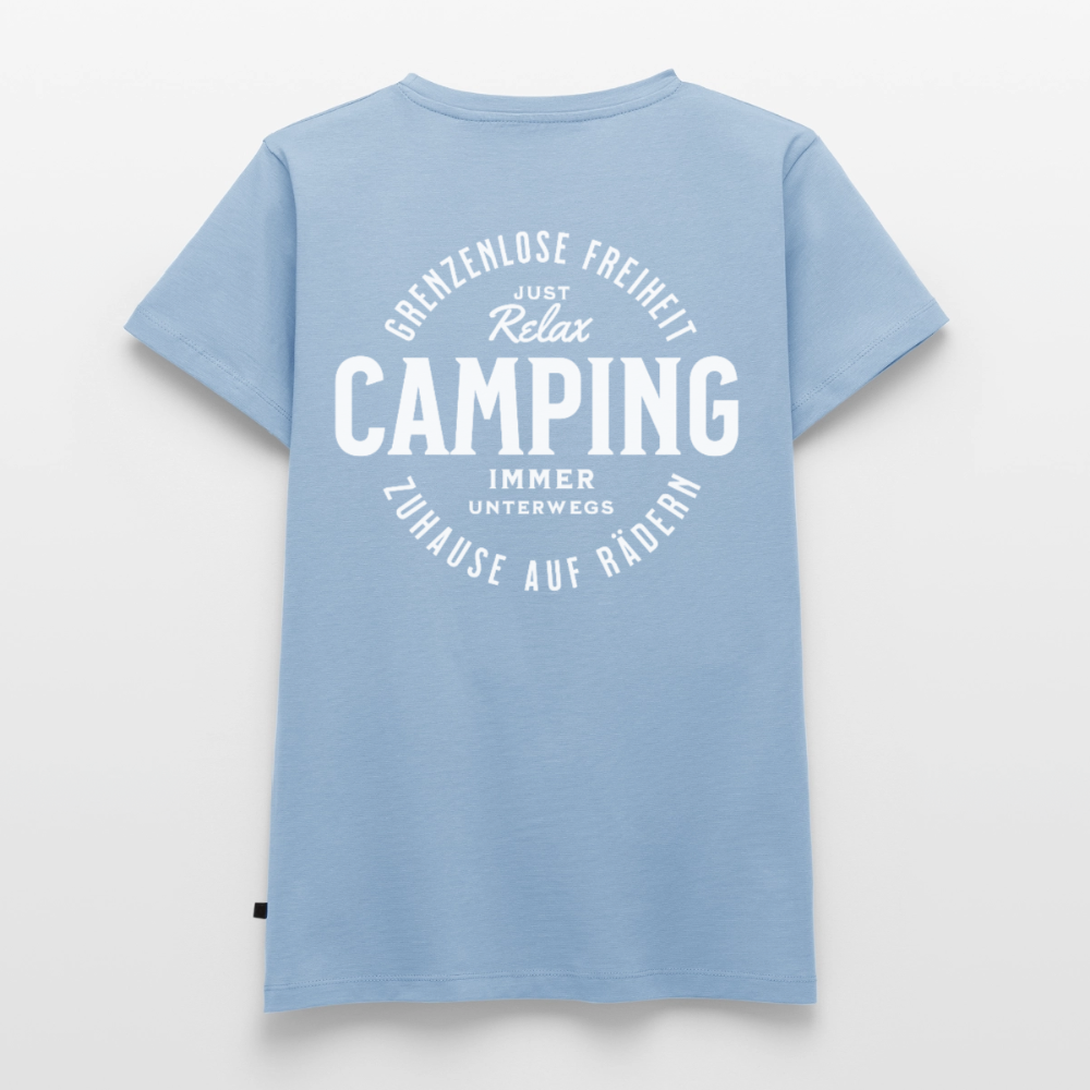 Grenzenlose Freiheit - Damen Camping T-Shirt - Hellblau