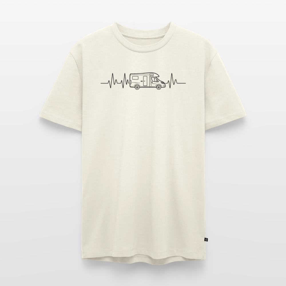 Herzschlag EKG Wohnmobil - Herren Camping T-Shirt - Naturweiß
