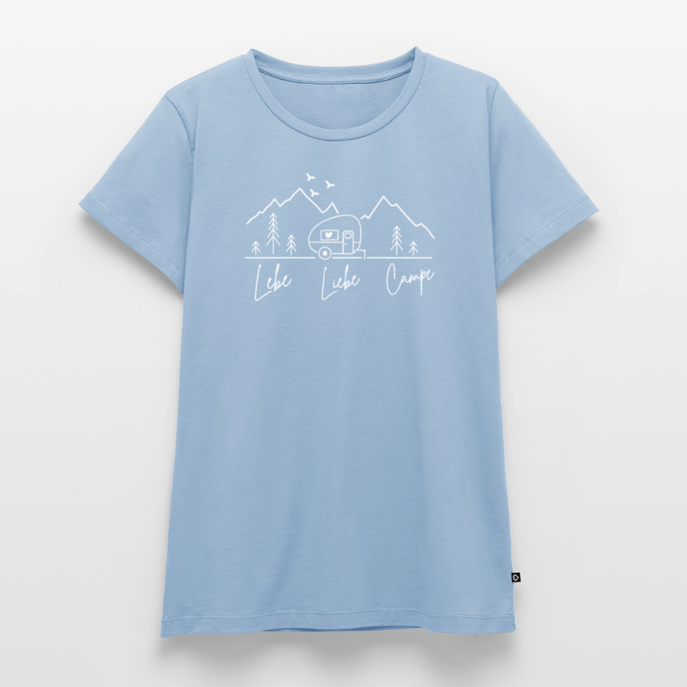 Lebe Liebe Campe - Damen Camping T-Shirt - Hellblau