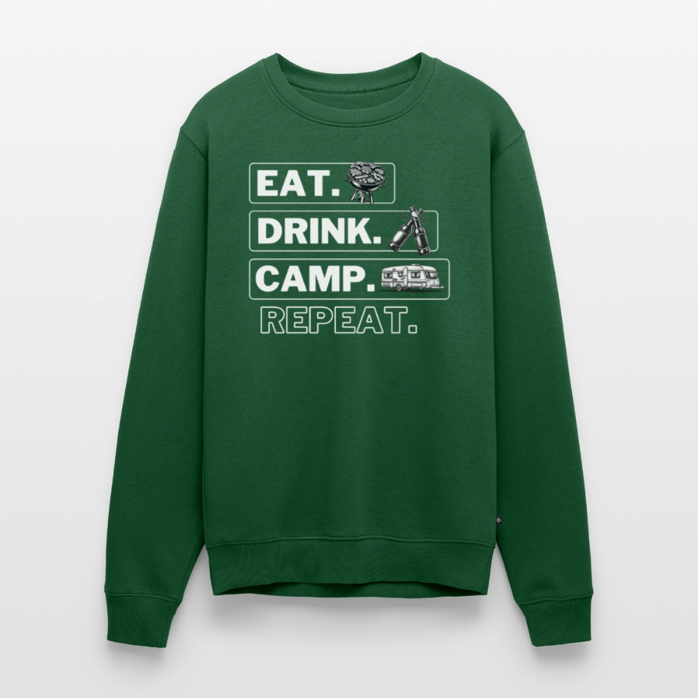 Camping Kreislauf - Herren Camping Sweatshirt - Wohnwagen - Flaschengrün