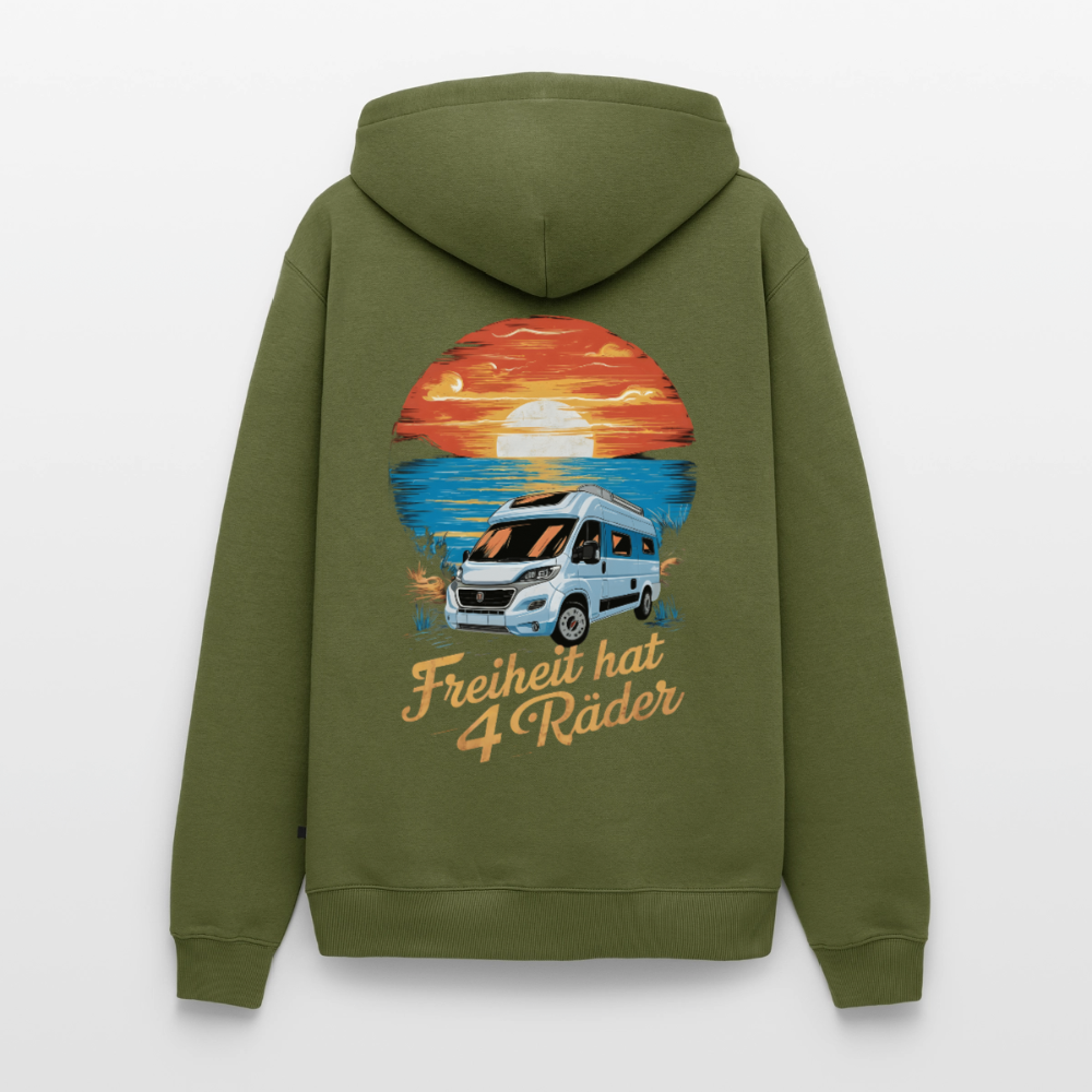 Freiheit hat 4 Räder - Herren Camping Hoodie - Vanlife - Khaki