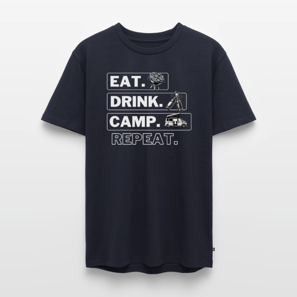 Eat Drink Camp - Herren Camping T-Shirt - Bulli - Navy