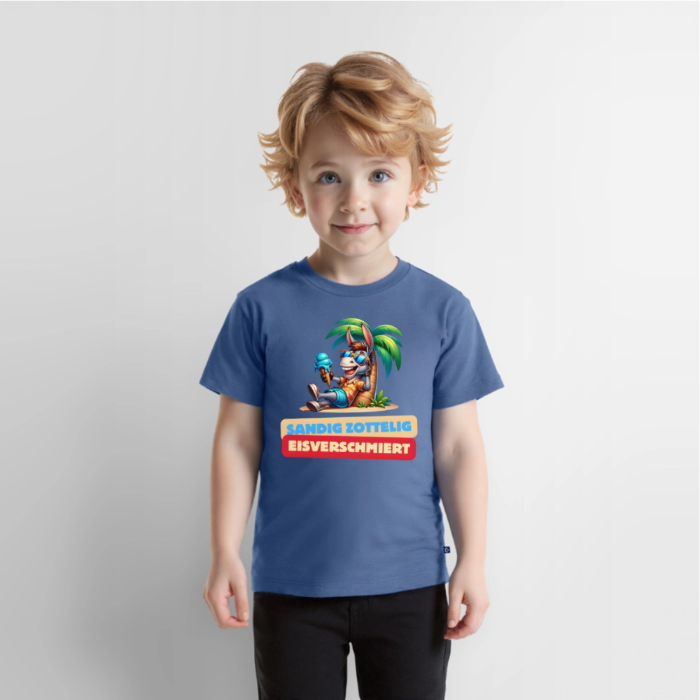 Sandig Zottelig Eisverschmiert - Kinder Camping T-Shirt - Taubenblau