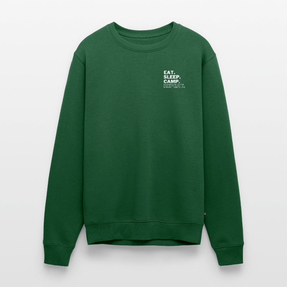 Eat Sleep Camp Repeat - Herren Camping Sweatshirt - Flaschengrün