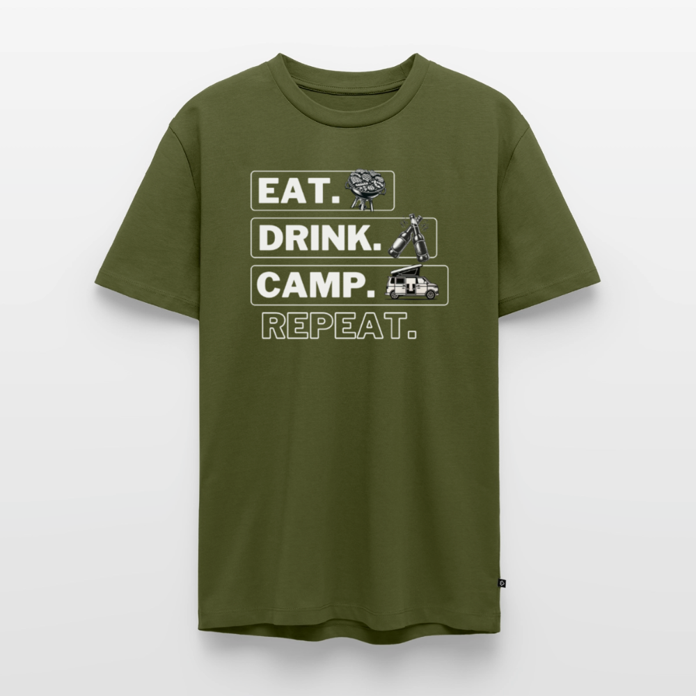 Eat Drink Camp - Herren Camping T-Shirt - Bulli - Khaki