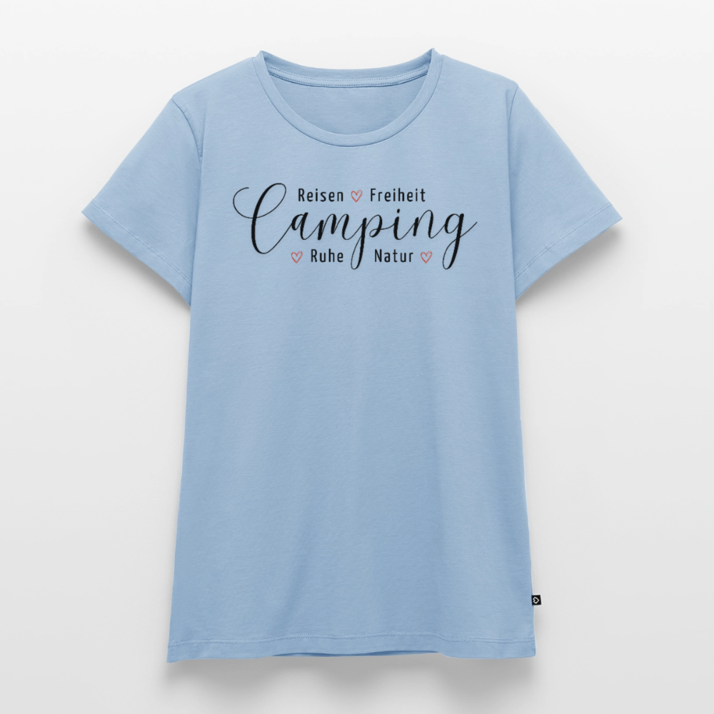 Camping Lifestyle Liebe - Damen Camping T-Shirt - Hellblau