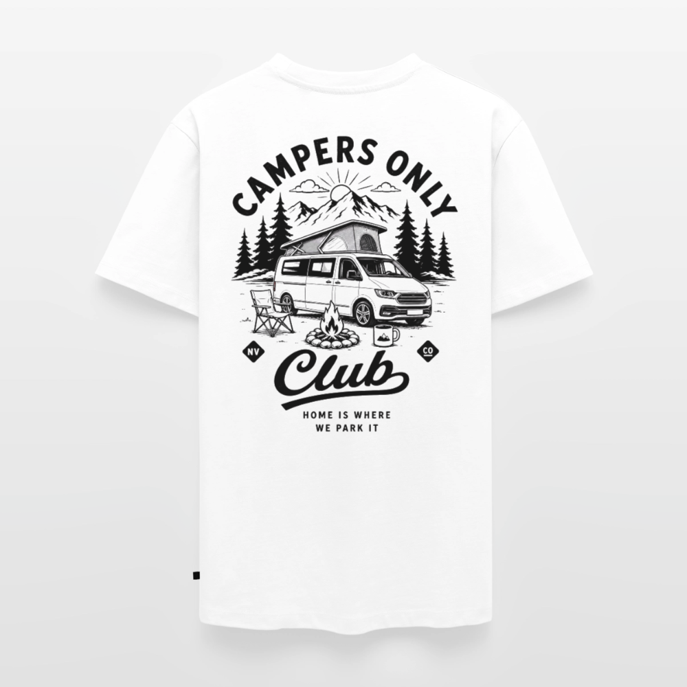 Campers Only Club - Herren Camping T-Shirt - Bulli - Weiß