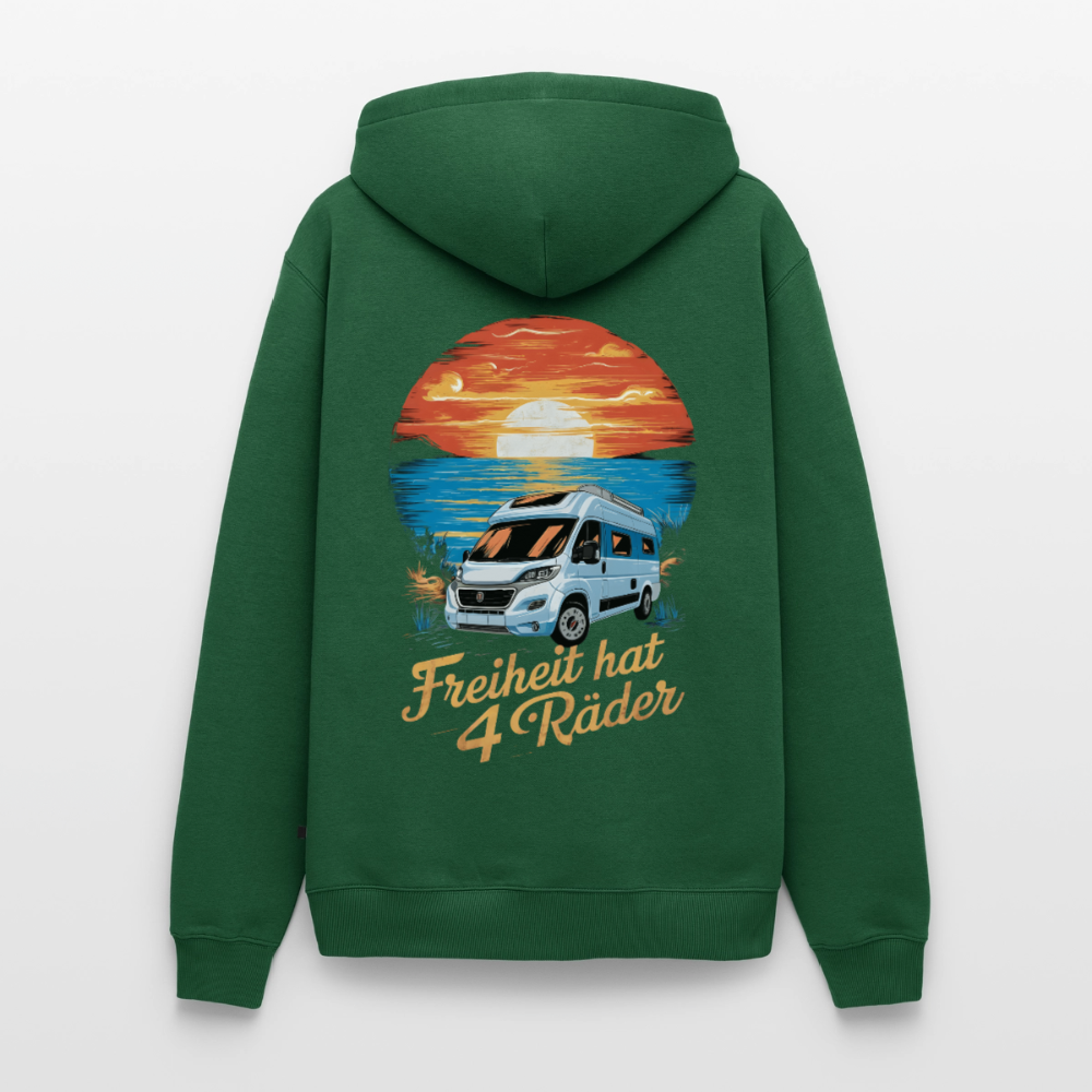 Freiheit hat 4 Räder - Herren Camping Hoodie - Vanlife - Flaschengrün