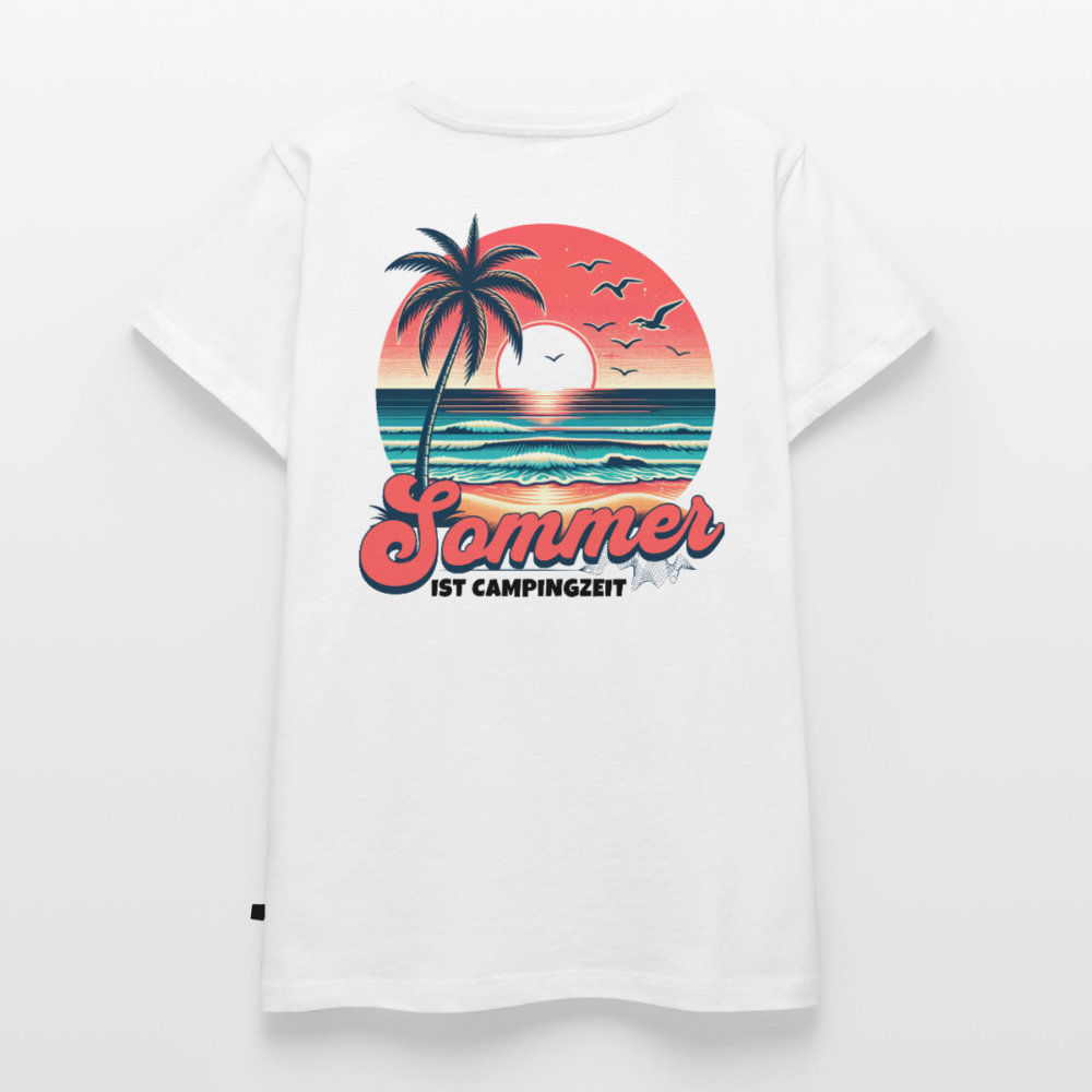 Sommer ist Campingzeit - Damen Camping T-Shirt - Weiß