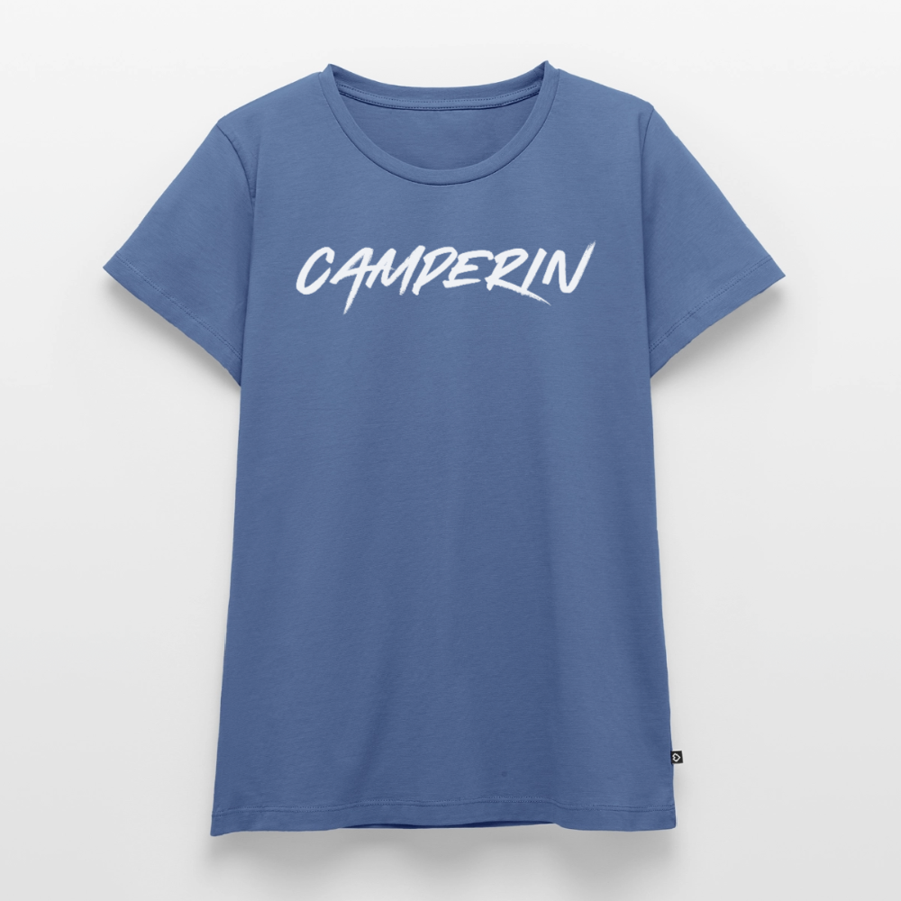 Camperin - Damen Camping T-Shirt - Taubenblau