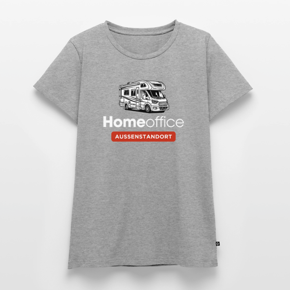 Wohnmobil Homeoffice - Damen Camping T-Shirt - Grau meliert